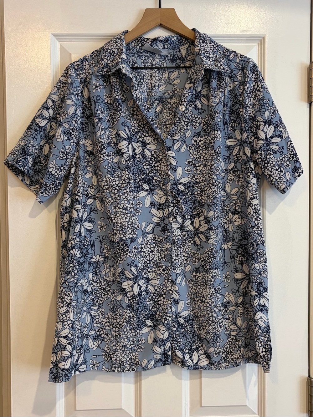 blue print hawaiian shirt